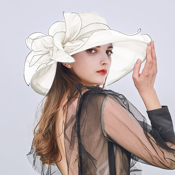 Women's Sun Hats Womens Summer Dress Hat Wide Leaf Flower Bridal Shower Hat Sun Hats Beach Hat Women's Accessories Sun Hats
