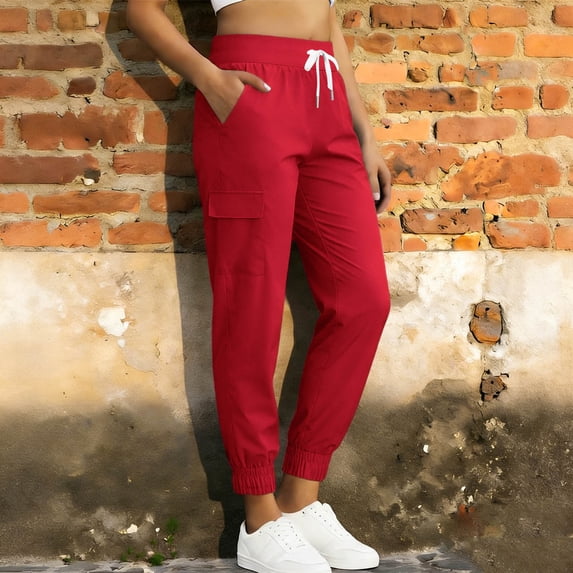 Women's Sun Protection Hiking Pants Summer UPF 50 Drawstring Quick Dry Jogger Pants Womens Loose Lightweight Athletic Running Travel Pant