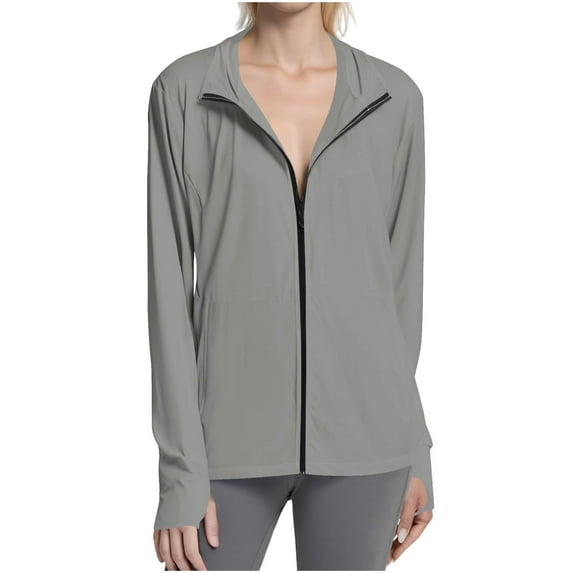 Women's Sun Protection Hoodie, Lightweight Zip Up Jackets, Long Sleeve Shirts for Women Outdoor