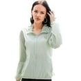 thumbnail image 1 of Women's Sun Protection Hoodie UPF 40+ Long Sleeve Coat Lightweight Breathable Hiking Running(Green), 1 of 8