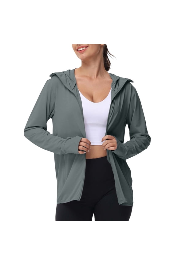 Women's Sun Protection Jacket BWASD UPF 50+ Zip up Long Sleeve Hoodie Sun Shirt with Pockets Lightweight for Hiking Sport Outdoor Summer 2026 Bronze S-4XL