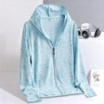 thumbnail image 1 of Women's Sun Protection Jacket Hooded Cooling Shirt Athletic Jacket (Light Blue XXXL), 1 of 4