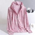 thumbnail image 1 of Women's Sun Protection Jacket Hooded Cooling Shirt Athletic Jacket (Pink XL), 1 of 4