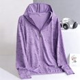 thumbnail image 1 of Women's Sun Protection Jacket Hooded Cooling Shirt Athletic Jacket (Purple M), 1 of 4