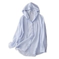 thumbnail image 1 of Women's Sun Protection Jacket Hoodie with UPF 50+ Lightweight Full Zip Long Sleeve UV Shirt for Outdoor Blue XL, 1 of 8