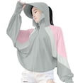 thumbnail image 1 of Women's Sun Protection Jacket with Mask Hooded Breathable UPF 50+ UV Shawl Cape Silk Jackets, 1 of 5