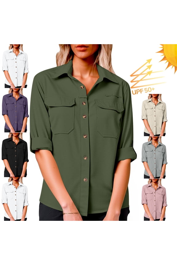 Women's Sun Protection Shirts Long Sleeve Tops Blouses Upf 50 Outdoor Fast Dry Activewear for Hiking Fishing Travel Casual Daily Wear Versatile Layering Piece Wardrobe Staple for All Seasons