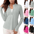 thumbnail image 1 of Women's Sun Protection Shirts Zip Up Long Sleeve Quick Dry Tops Moisture Wicking Hiking Rash Guard Athletic Pullover Shirts S-2XL, 1 of 9
