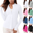 thumbnail image 1 of Women's Sun Protection Shirts Zip Up Long Sleeve Quick Dry Tops Moisture Wicking Hiking Rash Guard Athletic Pullover Shirts S-2XL, 1 of 9