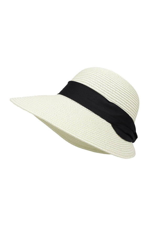 Women's Sun Protection Straw Hat Wide Brim Breathable Foldable Beach Hat Lot P0