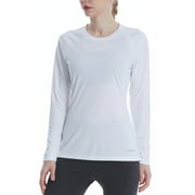 Women's Sun Protection UPF 50+ UV/SPF Long Sleeve T-Shirt White,up to Size 2XL