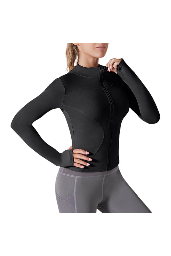 Women's Sun Protection Workout Jacket Lightweight Zip-Up Yoga Coat with Striped, Slim Fit Athletic Tops Breathable Cooling Sports Shirts
