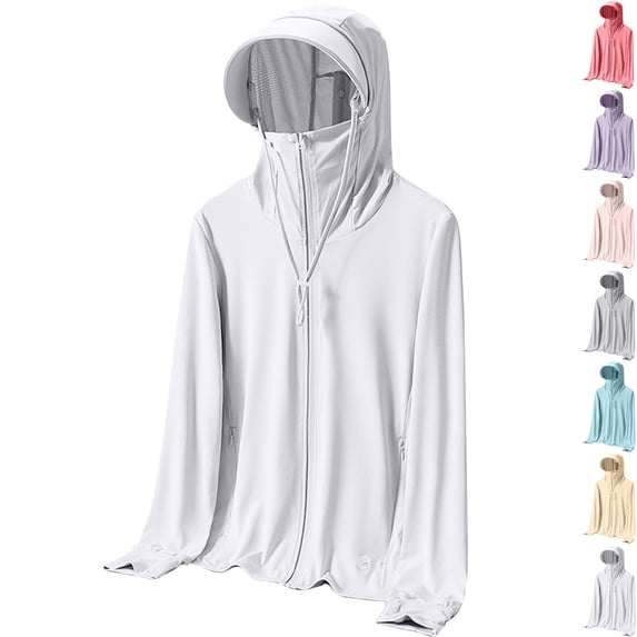 Women's Sun Protective Jacket Full Zip Clothing Lightweight Long Sleeve Hoodie Sun Shirt Outdoor Sports Wear Women's Cycling Wear