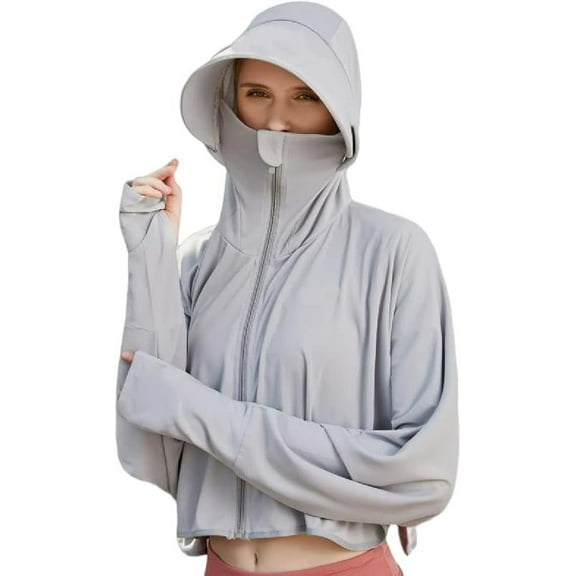 Women's Sun Protective Jacket Full Zip UPF 50+ UV Sun Protection Clothing Lightweight Long Sleeve Hoodie Sun Shirt