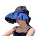 thumbnail image 1 of Women's Sun Visor Foldable Sun Hat Wide Brim Summer UV Protection Beach Hat, 1 of 8