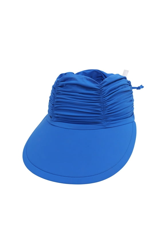 Women's Sun Visor Hat Wide Brim Summer UPF 50+ Visor Hat Adjustable Beach Sport Visor Cap,Color:Blue