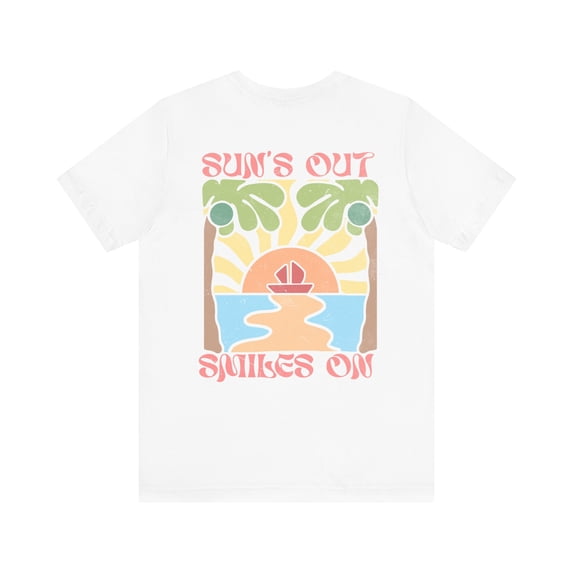Women's Sun's Out Smiles On Front/Back Beach Cotton Shirt