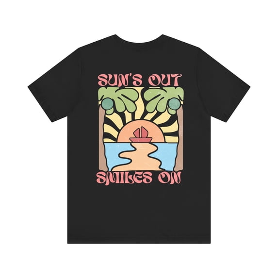 Women's Sun's Out Smiles On Front/Back Beach Cotton Shirt