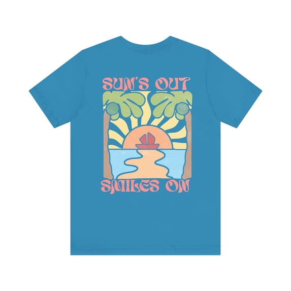 Women's Sun's Out Smiles On Front/Back Beach Cotton Shirt