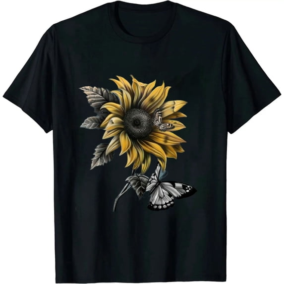 Women's Sunflower Graphic Shirts Sunflower Pattern Print Casual Sleeveless Summer Tops Holiday Tee Shirt