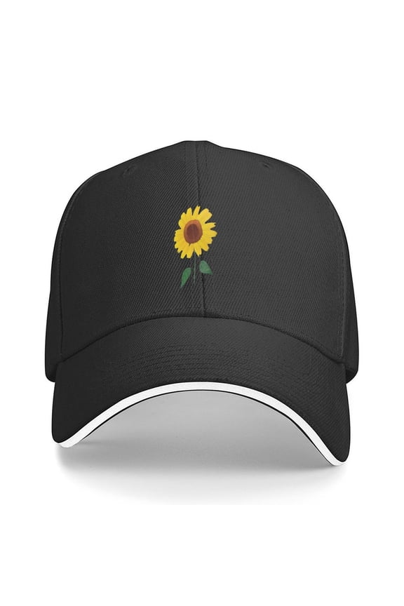 Women's Sunflower Hat Print Baseball Cap Adjustable Strap for Running Workouts and Outdoor Activities All Seasons,Made In USA,Adult One Size Fits All