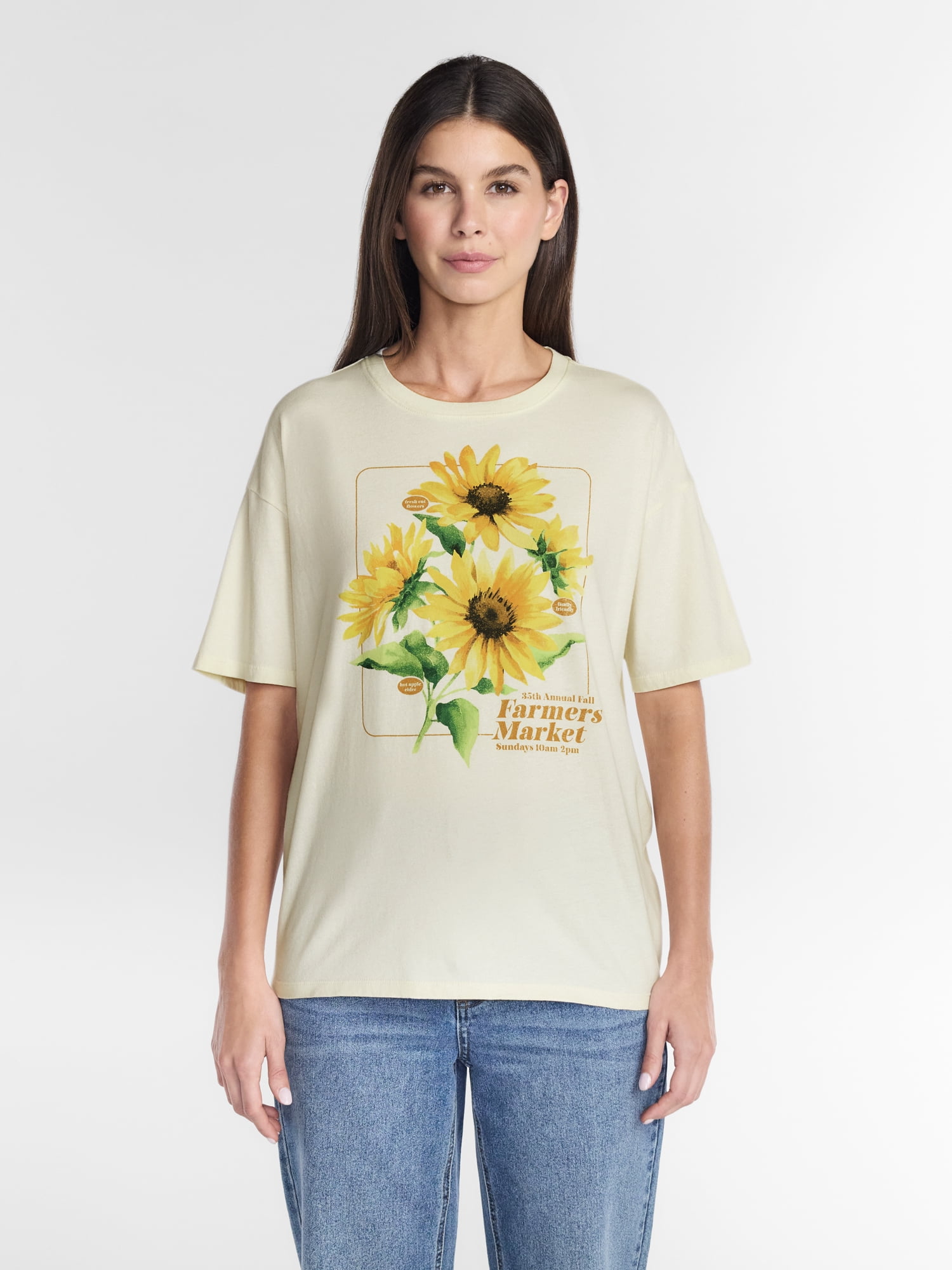 Women's Farmers Market Graphic Seasonal Fall Tee, from Positivitees, Sizes S-4X