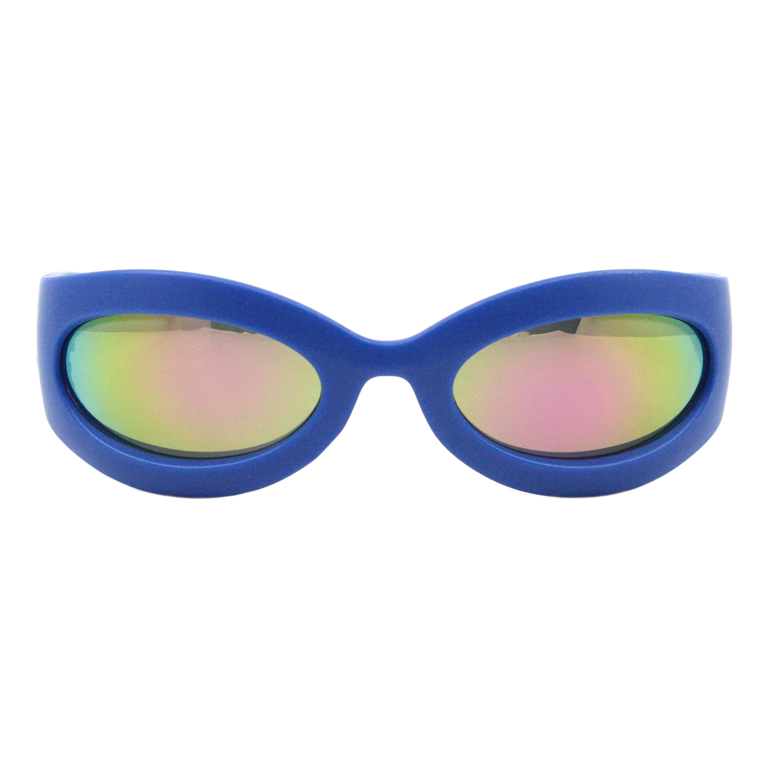 Blue Shield Visor Sunglasses for Women S2101 - Square Retro Oversize Shield Fashion Visor  main image 3
