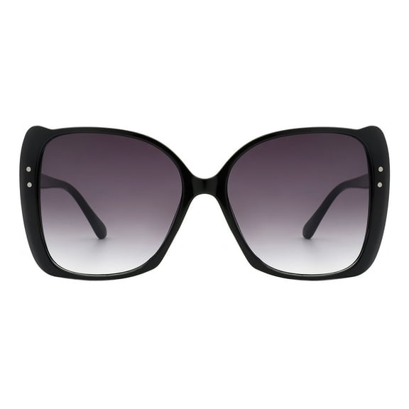 Women's Sunglasses Oversized Square Butterfly Frame UV 400 Black, Smoke