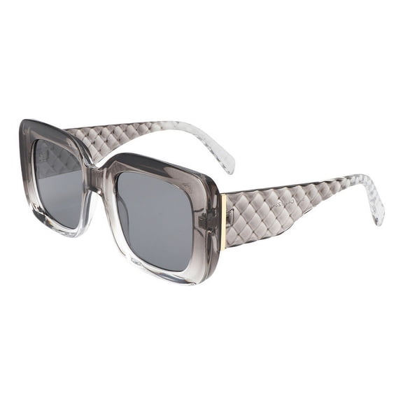 Women's Sunglasses Oversized Square Textured Diamond Pattern UV400 Gray Clear