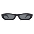 thumbnail image 1 of Women's Sunglasses Skinny Thin Oval Rectangular Frame Gold Accent Black, Black, 1 of 4
