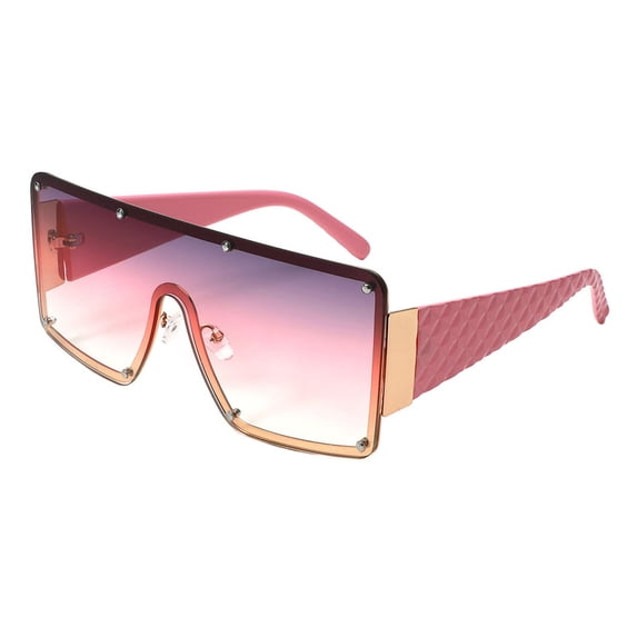 Women's Sunglasses Studded Oversized Square Mono Lens Fashion UV400 Pink, Pink