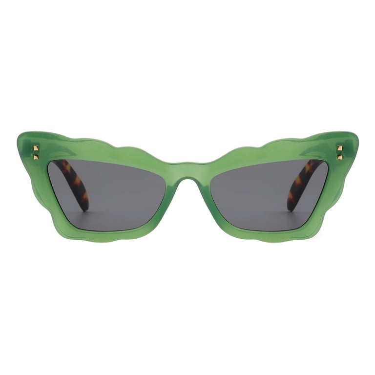 Women's Sunglasses Trapezoid Cat Eye Butterfly Scalloped Edges