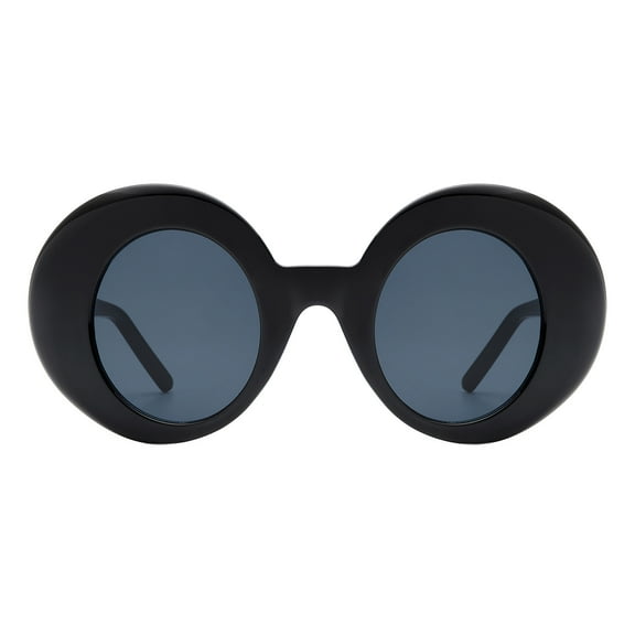 Women's Sunglasses Vintage Retro Oversized Round Circle Frame UV400 Black