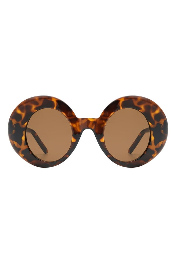 Women's Sunglasses Vintage Retro Oversized Round Circle Frame UV400 Tortoise