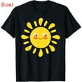 thumbnail image 1 of Women's Sunshine Smile Tee Top Casual Cute Summer Graphic Lovely Daily Short Sleeve Round Neck Black S-5XL, 1 of 5