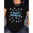 thumbnail image 1 of Women's Super Delightful "Wacky Wednesday" - Centric Graphic Tees, Eye - catching Cartoon Eyes Print T - shirts, Super Comfortable Short Sleeve Casual Shirts, 1 of 5