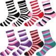 thumbnail image 1 of Women's Super Fuzzy Crazy Colorful Fun Cute Cozy Striped Socks - 8 Pairs - Assortment S2, 1 of 5