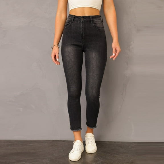 Women's Super Hot Stretch Jeans Women's Cropped Slacks Womens Pants Relaxed Fit Women Wide Pants High Waist Jean Size Denim Womens Pants with Pockets High Waist Denim Pants Wide Leg Pants for Women