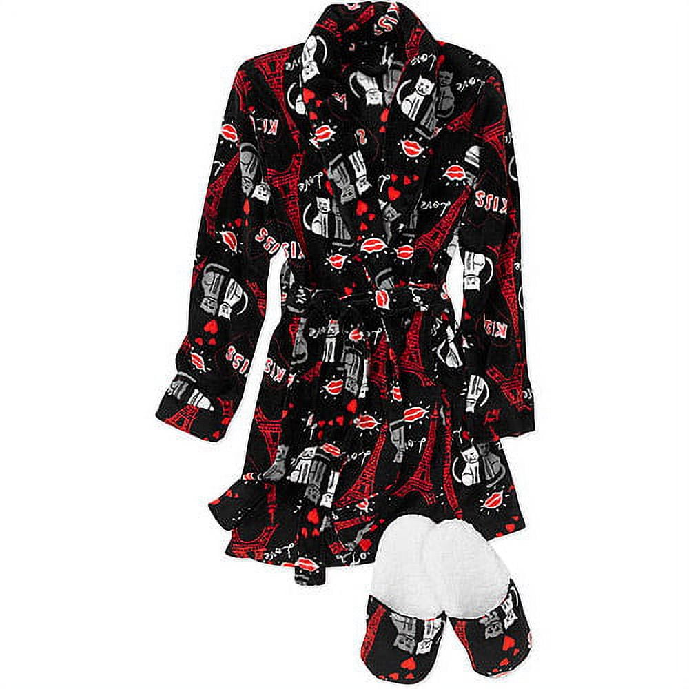 Women s Super Plush Robe and Slippers Gift Set Walmart