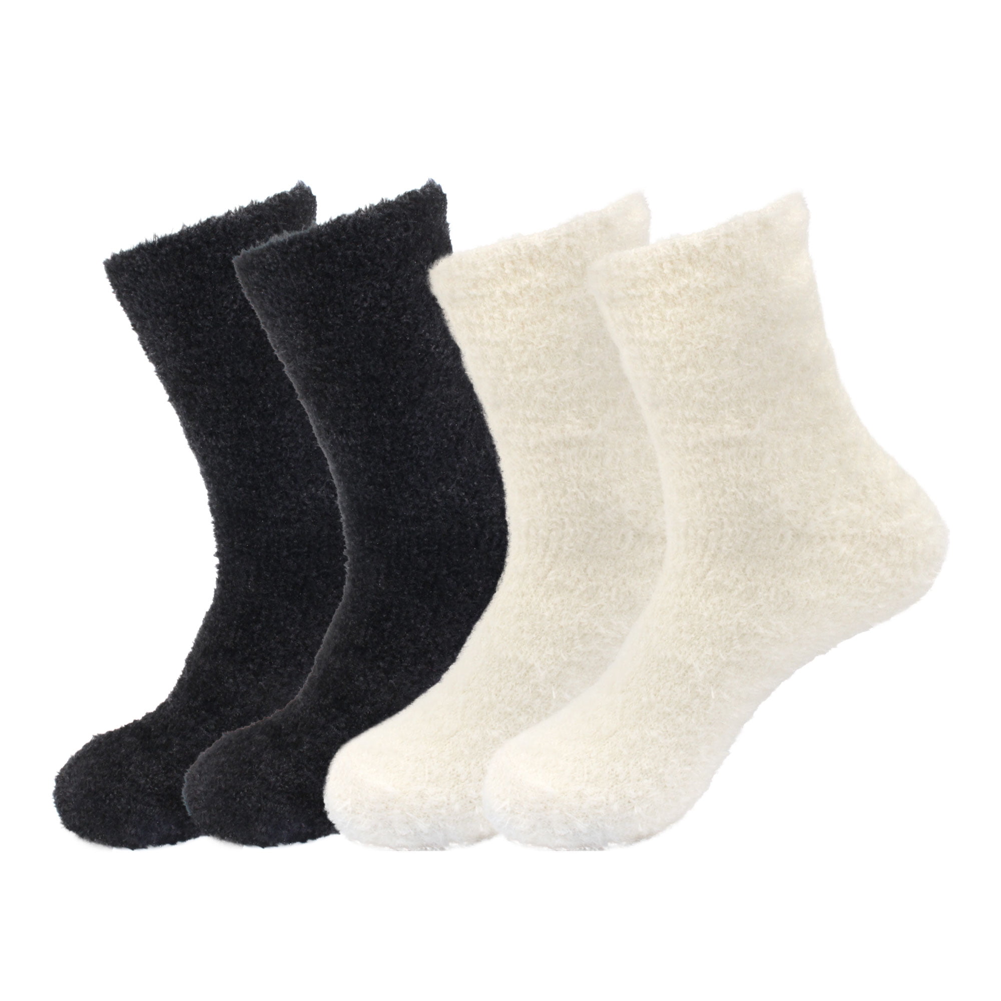 Women's Super Soft Extra Large Comfy Cozy Fun Fluffy Furry Plush Warm  Fuzzy Home Slipper Socks - Assortment A - 4 Pair Value Pack 