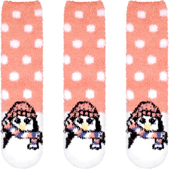 Women's Super Soft Warm Microfiber Fuzzy Cozy Animal Socks, 08 Penguin- 3 Pairs Value Pack