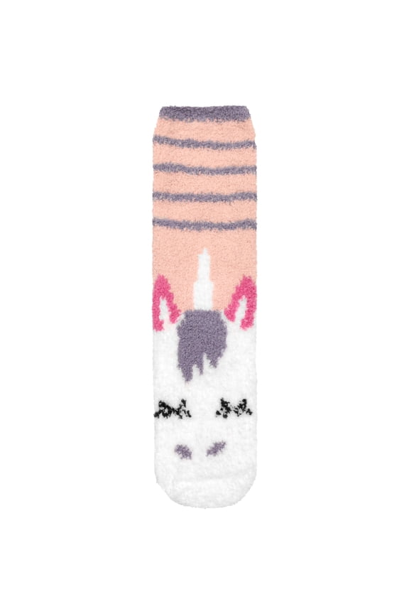 Women's Fuzzy Unicorn Crew Socks - 01 Unicorn - One Size - 1 Pair