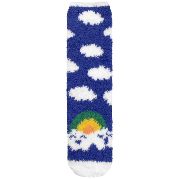 Women's Super Soft Warm Microfiber Fuzzy Cozy Unicorn Socks, 1 Pair Color 04 Rainbow Clouds