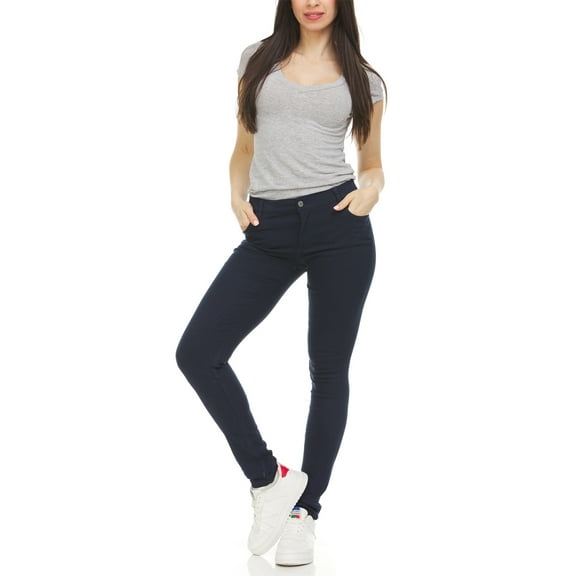 Women's Super Stretchy Skinny 5-Pocket Uniform Soft Chino Pants