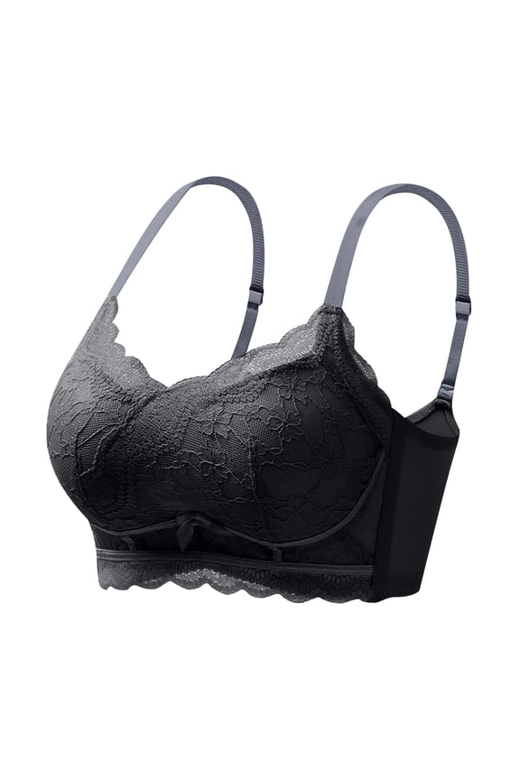 Thickened Small Chest Flat Chest Women's Super Thick Lace Adjustable Support Bra Comfortable Gathered Underwear for Daily Wear