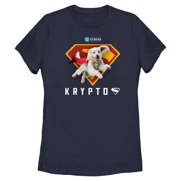 Women's Superman Krypto Red and Orange Logo Graphic T-Shirt