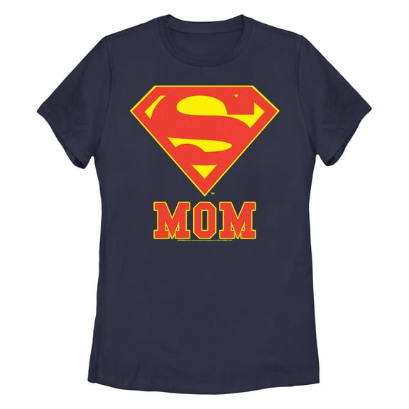 Women's Superman Super Mom Classic Logo  Graphic T-Shirt