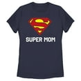 thumbnail image 1 of Women's Superman Super Mom  Graphic Tee Navy Blue Small, 1 of 4