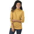 thumbnail image 1 of Women’s Supima Cotton Turtleneck with Long Sleeves, Soft and Lightweight Tunic Sweater, Casual Pullover Top - Top Saffron - X-Large, 1 of 1