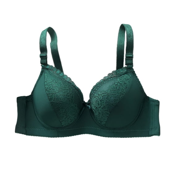 Women's Support Lace Underwire Bra, Full Cup Deep V Brassiere, Push up Adjustable Breathable Lingerie